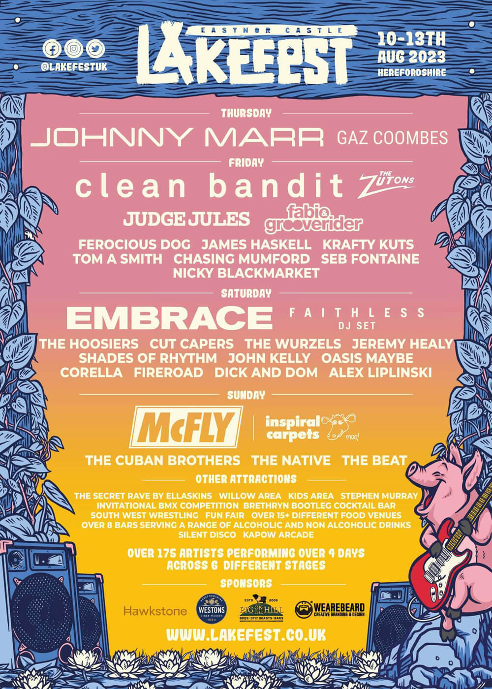 Lakefest Line up Poster 2023