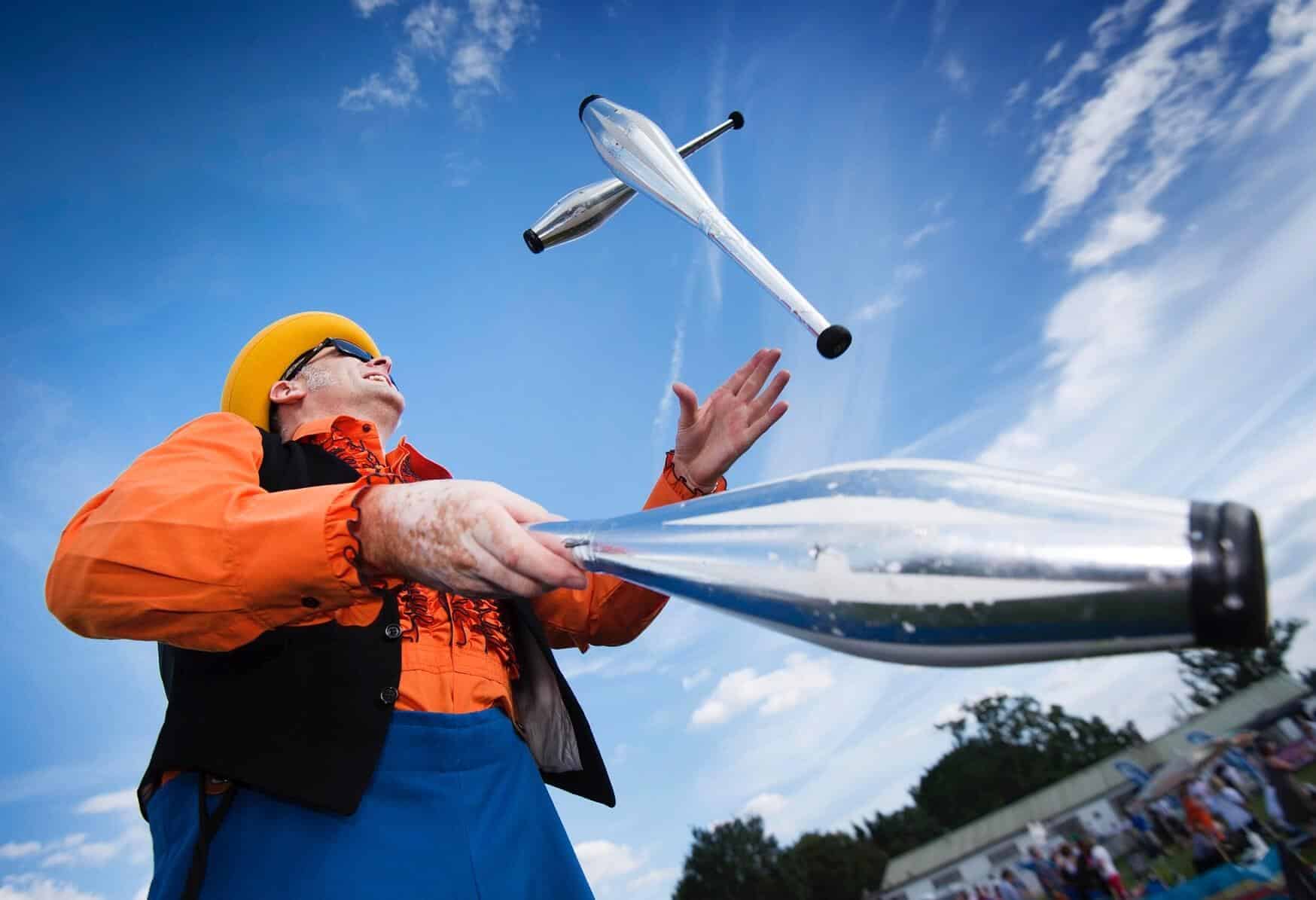 Solo Circus at Lakefest Family Music Festival in Herefordshire